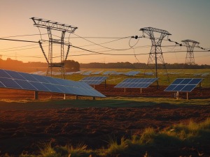 Điện mặt trời và điện lưới song song trong trang trại. Nhabegari