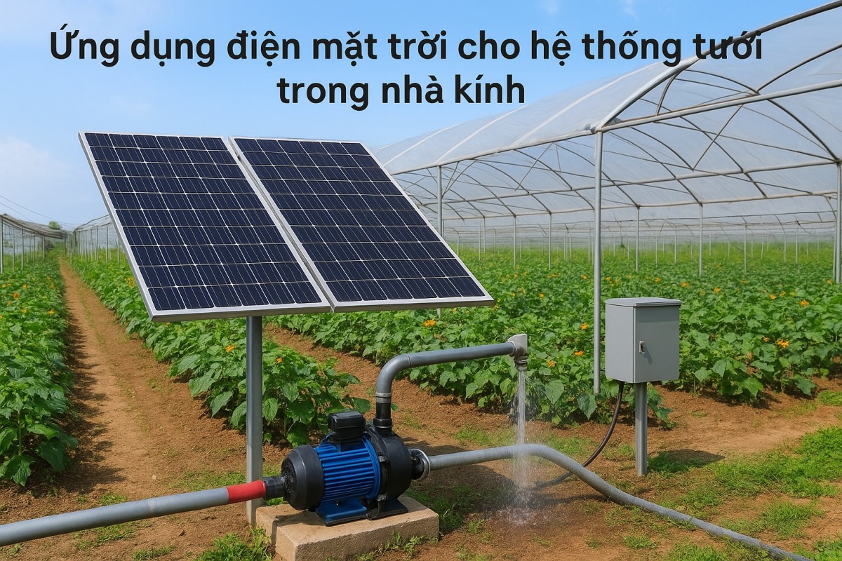 Ứng dụng điện mặt trời cho hệ thống tưới trong nhà kính
