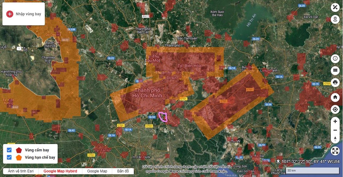 Tra cứu vùng cấm bay
