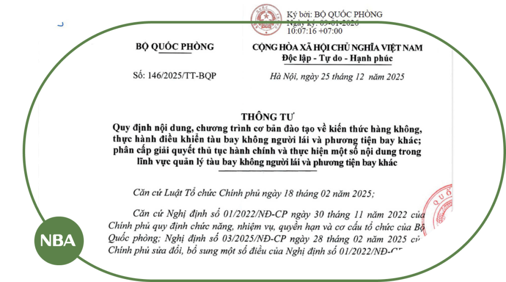 Thông tư hướng dẫn quy định nội dung chương trình đào tạo kiến thức hàng không theo Nghị định 288