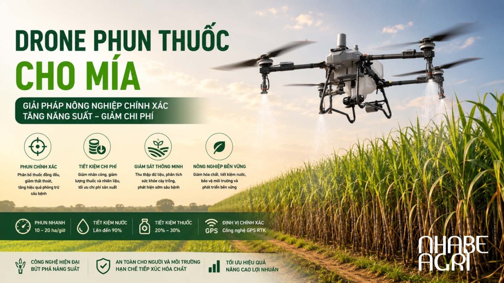 Drone phun thuốc cho mía 2