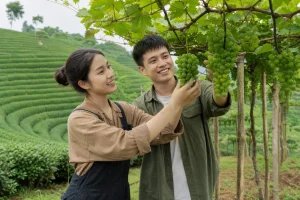 Nho Hàn Quốc giữa vùng chè Thái Nguyên: chuyện khởi nghiệp xanh