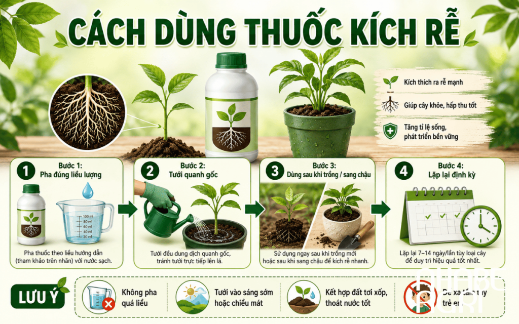 Cách Dùng Thuốc Kích Rễ Đúng Kỹ Thuật, Hiệu Quả Cho Cây 1 cách dùng thuốc kích rễ