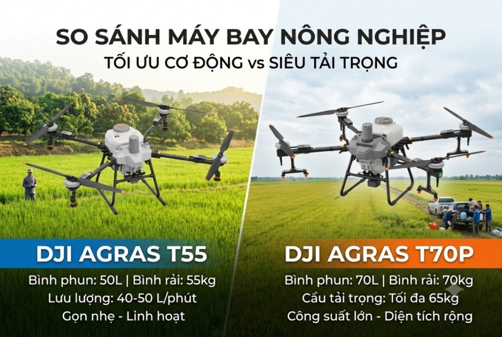 Nên mua DJI T55 hay T70P 1 Nên mua DJI T55 hay T70P